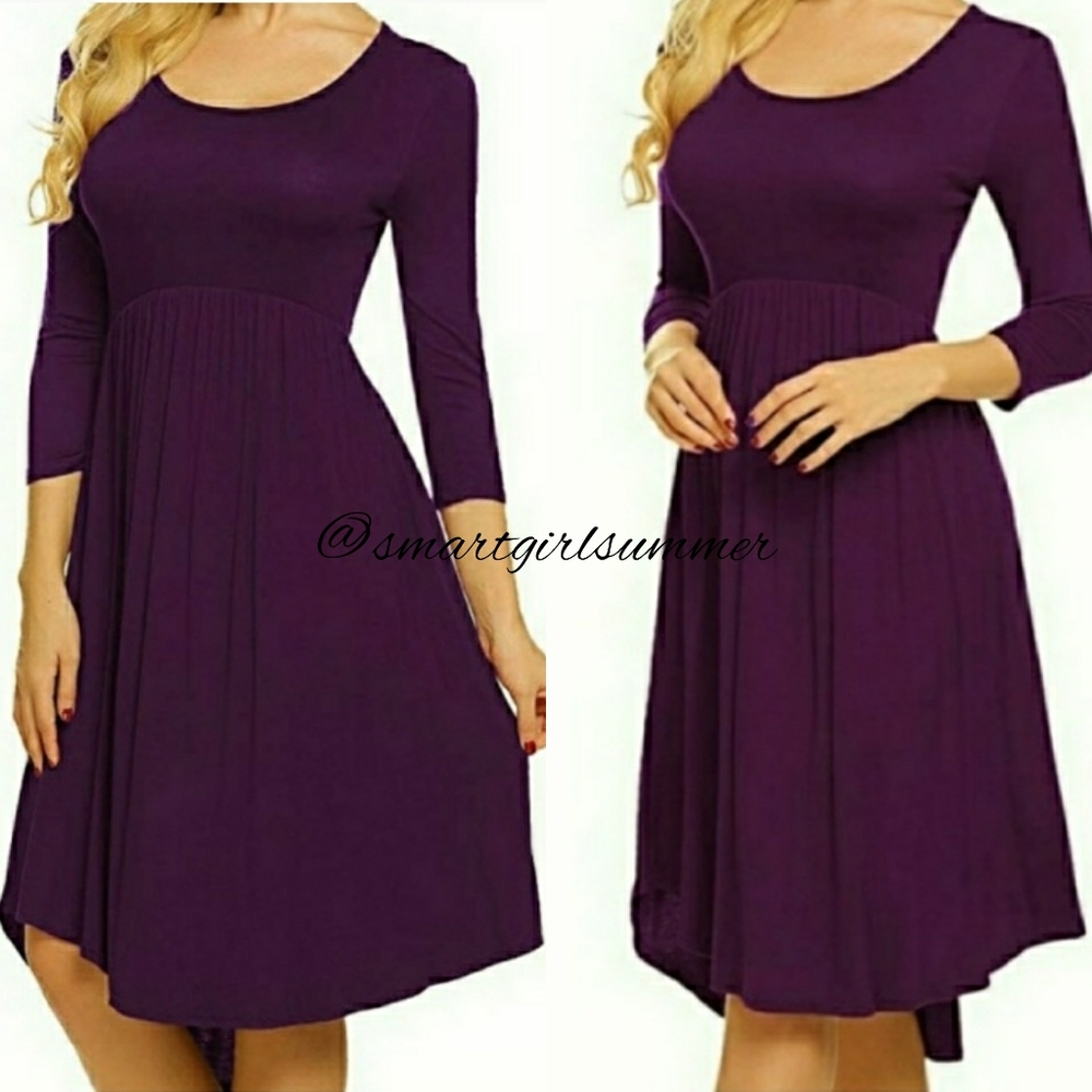 🆕⭐Purple high-low jersey dress⭐